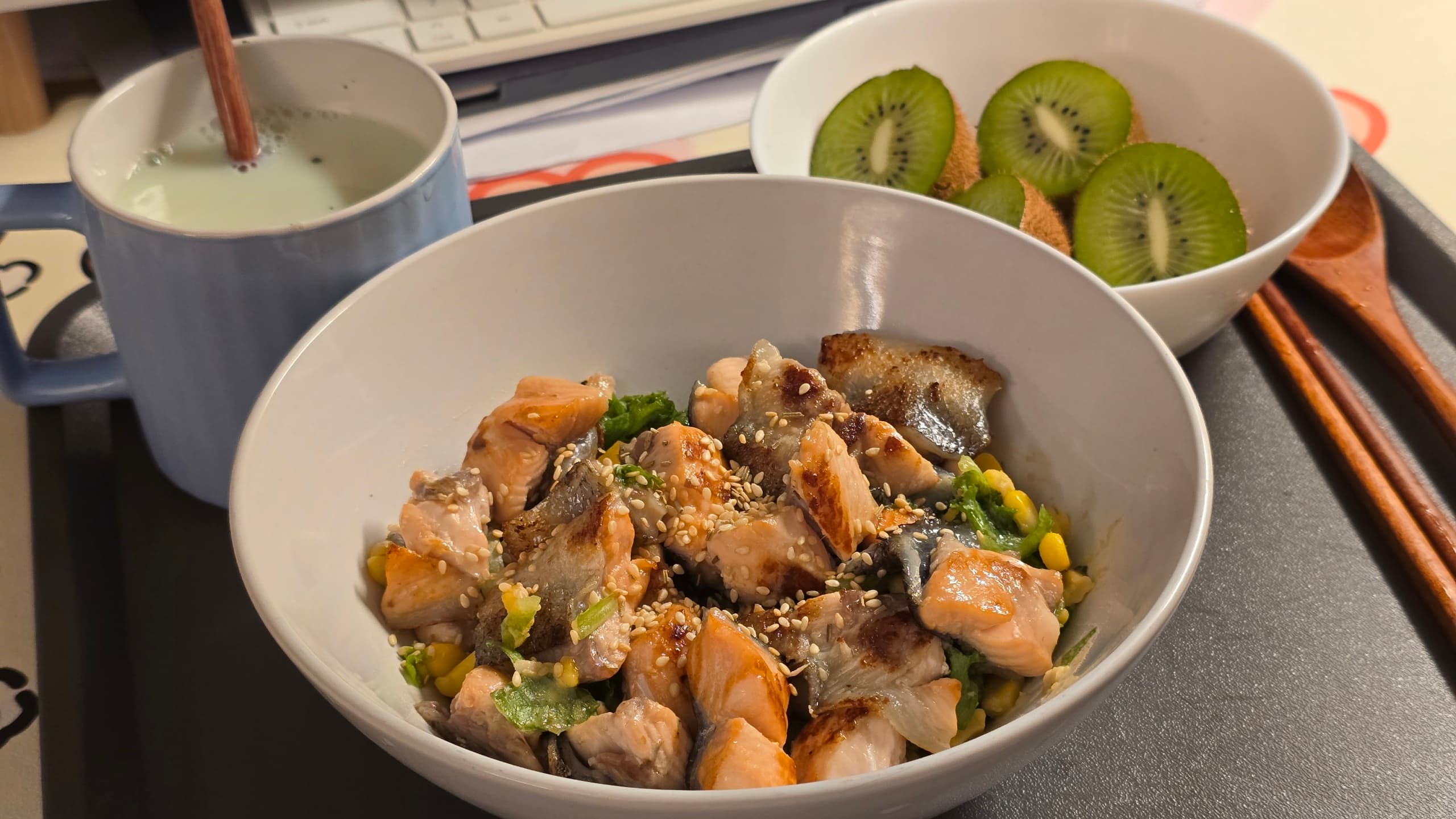 Salmon & Chicken Salad Bowl